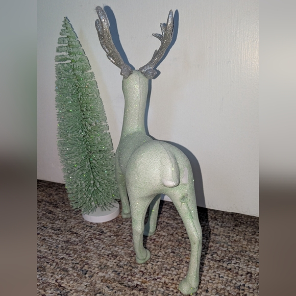 Elegant Green Reindeer and Tree Holiday Decor - Picture 2 of 4